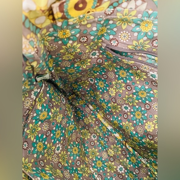 Vera Bradley Campus Tote bag RETIRED Lemon Parfait pattern yellow turquoise - Picture 6 of 9